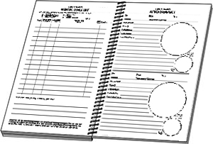Goals book, log book, sketch book